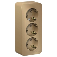 Розетка 3-м ОП Blanca 16А IP20 250В с заземл. без защ. шторок с изолир. пластиной титан SchE BLNRA01